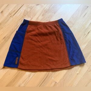 Melanzana Colorblock A-Line Skirt - Rust & Royal Blue